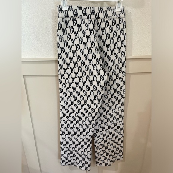 We11done Black and White Logo Knit Jacquard Pants Wool Cashmere - Picture 10 of 16